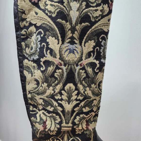 Seychelles Vintage "Pinta" Tapestry Mid Calf Pull On Riding Boot Size 8.5 - Picture 8 of 13